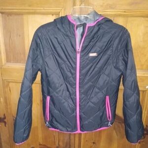 Children's Quilted Jacket with Pink Trim